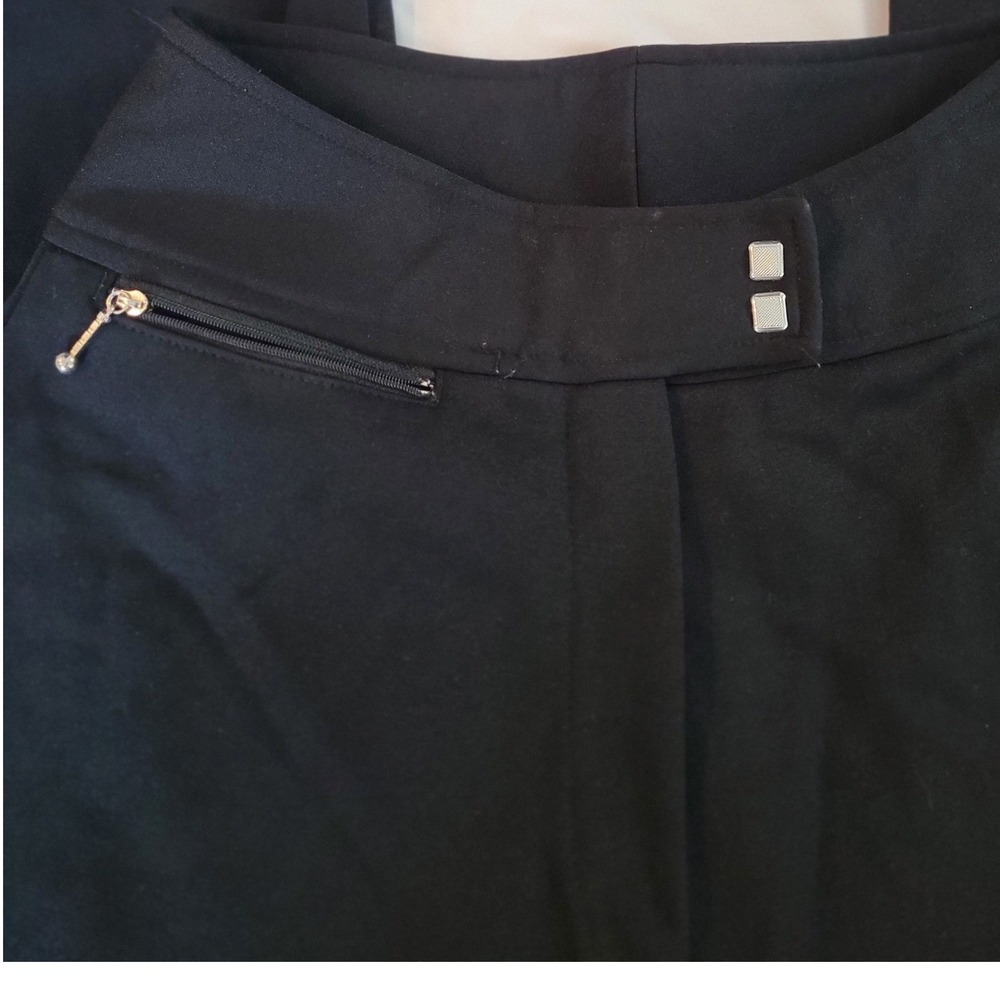 Skilans Schoeller Vintage Ski Pants Womens 6 Black Wool Blend Stirrup Trousers - Picture 2 of 7